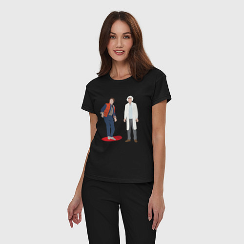 Женская пижама Назад в будущее делориан 2022 / Черный – фото 3