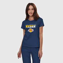 Пижама хлопковая женская LA LAKERS NBA ЛЕЙКЕРС НБА, цвет: тёмно-синий — фото 2