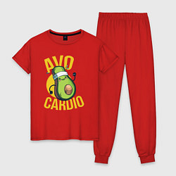 Пижама хлопковая женская AVO CARDIO, цвет: красный