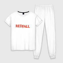 Пижама хлопковая женская Radfall логотип, цвет: белый