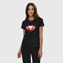 Пижама хлопковая женская Любовное Сердце Love, цвет: черный — фото 2
