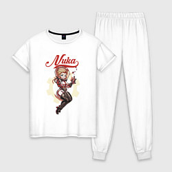 Пижама хлопковая женская Nuka Cola, space, цвет: белый