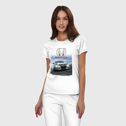 Пижама хлопковая женская Honda Motorsport Racing team, цвет: белый — фото 2