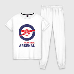 Пижама хлопковая женская Arsenal The Gunners, цвет: белый