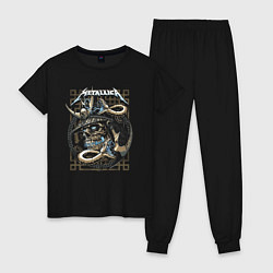 Пижама хлопковая женская Metallica Skull & Snake, цвет: черный