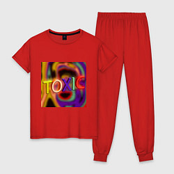 Пижама хлопковая женская Toxic токсик токсичный токсичный краш, цвет: красный