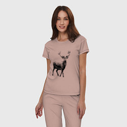 Пижама хлопковая женская Черный олень Black Deer, цвет: пыльно-розовый — фото 2