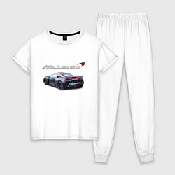Пижама хлопковая женская McLaren Racing Team Motorsport, цвет: белый