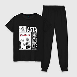 Пижама хлопковая женская Asta art, цвет: черный