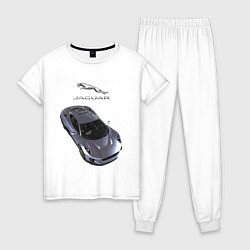 Пижама хлопковая женская Jaguar Motorsport, цвет: белый