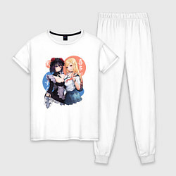 Пижама хлопковая женская Kuroe and Kitagawa, цвет: белый