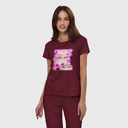 Пижама хлопковая женская Marin Kitagawa cosplayer, цвет: меланж-бордовый — фото 2