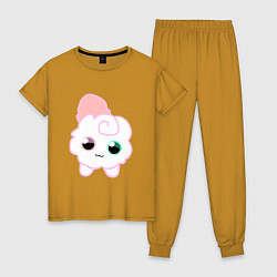 Пижама хлопковая женская Toca Kitchen котик, цвет: горчичный