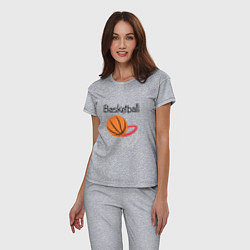 Пижама хлопковая женская Game Basketball, цвет: меланж — фото 2