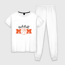 Пижама хлопковая женская Basketball Mom, цвет: белый