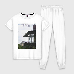 Пижама хлопковая женская Панорамный Дом, цвет: белый