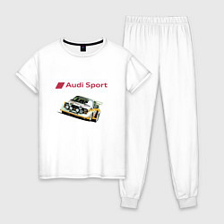 Пижама хлопковая женская Audi Racing team Power цвета белый — фото 1