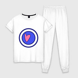 Женская пижама Сердце в круге с обводкой