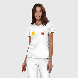 Пижама хлопковая женская Pac-man 8bit, цвет: белый — фото 2