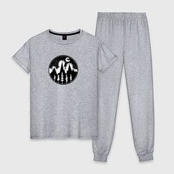 Пижама хлопковая женская Дракон и Горы, цвет: меланж