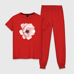 Пижама хлопковая женская Нежный мак, цвет: красный