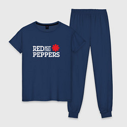 Пижама хлопковая женская RHCP Logo Red Hot Chili Peppers, цвет: тёмно-синий