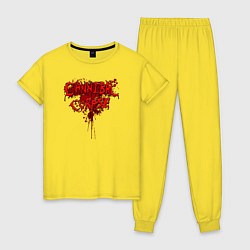 Пижама хлопковая женская Cannibal bleeding, цвет: желтый