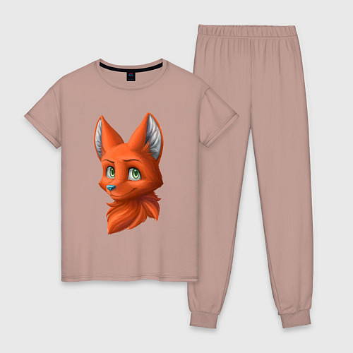 Женская пижама Милая лисичка Cute fox / Пыльно-розовый – фото 1
