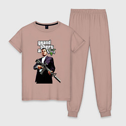 Пижама хлопковая женская GTA 5 Mafia, цвет: пыльно-розовый