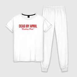 Пижама хлопковая женская Dead by april metal,, цвет: белый