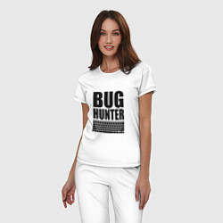 Пижама хлопковая женская Bug Хантер, цвет: белый — фото 2