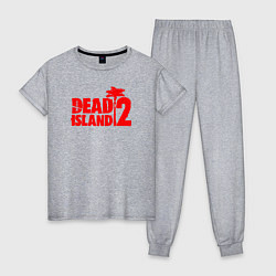 Пижама хлопковая женская Dead island 2, цвет: меланж