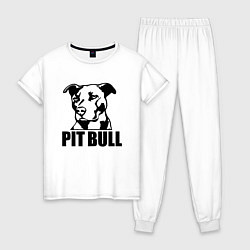 Пижама хлопковая женская Pit Bull Power, цвет: белый