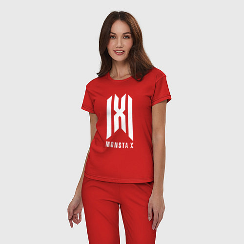 Женская пижама Monsta x logo / Красный – фото 3