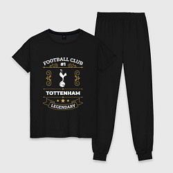 Пижама хлопковая женская Tottenham - FC 1, цвет: черный