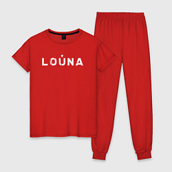 Пижама хлопковая женская Лоуна louna 1984, цвет: красный