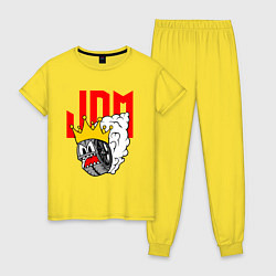 Пижама хлопковая женская JDM Wheel King, цвет: желтый