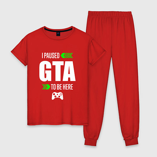 Женская пижама GTA I Paused / Красный – фото 1