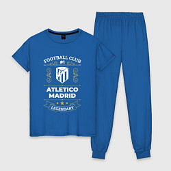 Пижама хлопковая женская Atletico Madrid FC 1, цвет: синий
