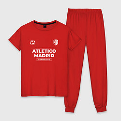 Пижама хлопковая женская Atletico Madrid Форма Чемпионов, цвет: красный