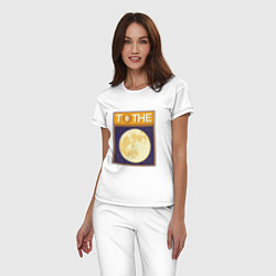 Пижама хлопковая женская Биткоин до Луны Bitcoint to the Moon, цвет: белый — фото 2