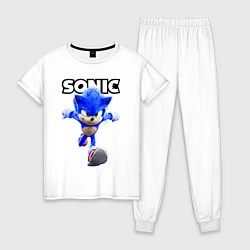 Пижама хлопковая женская Sonic the Hedgehog 2022, цвет: белый