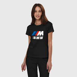 Пижама хлопковая женская BMW BMW FS, цвет: черный — фото 2