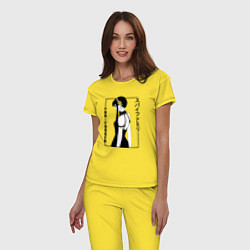 Пижама хлопковая женская Spy x Family Yor Forger со спины, цвет: желтый — фото 2