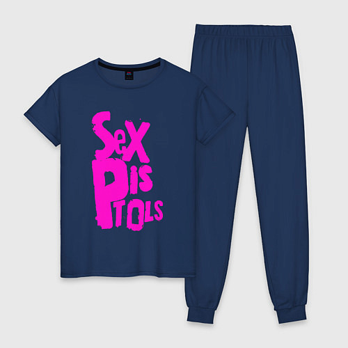 Женская пижама Огромная надпись Sex Pistols / Тёмно-синий – фото 1