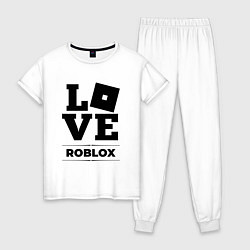 Пижама хлопковая женская Roblox Love Classic, цвет: белый