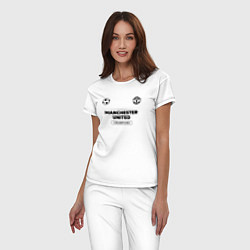 Пижама хлопковая женская Manchester United Униформа Чемпионов, цвет: белый — фото 2