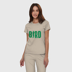 Пижама хлопковая женская Bird -Boston, цвет: миндальный — фото 2