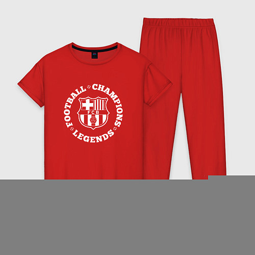 Женская пижама Символ Barcelona и надпись Football Legends and Ch / Красный – фото 1