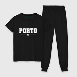 Пижама хлопковая женская Porto Football Club Классика, цвет: черный